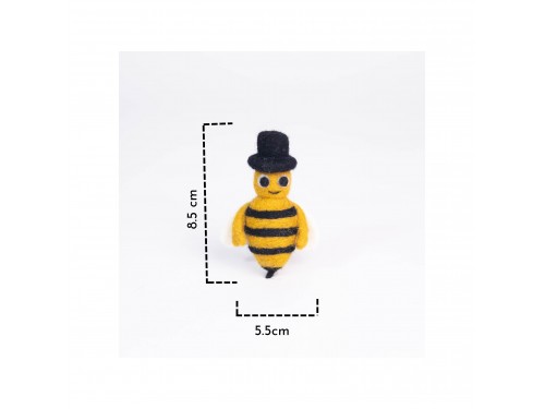 Handmade Wool Felt Bee with Hat Ornament