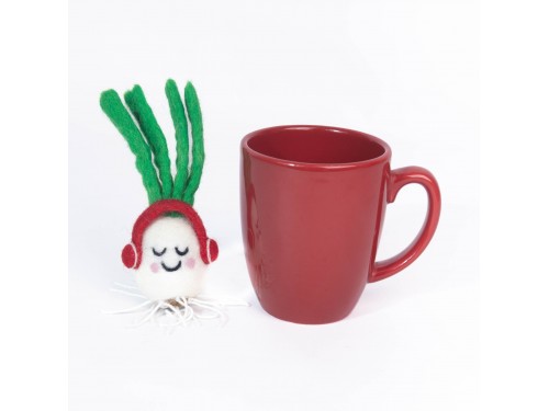 Handmade Wool Felt Radish Veggie Ornament