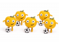 Handmade Wool Felt Orange Character with Football Ornament