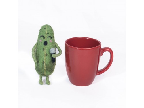 Handmade Wool Felt Singer Cucumber Ornament