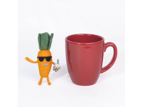 Handmade Wool Felt Carrot Character Ornament