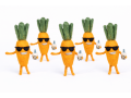 Handmade Wool Felt Carrot Character Ornament