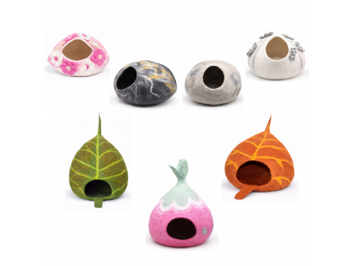 Wholesale Floral Design Wool Felt Cat Caves - Felt and Yarn