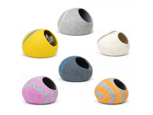 Wholesale Striped Design Wool Felt Cat Cave - Felt and Yarn
