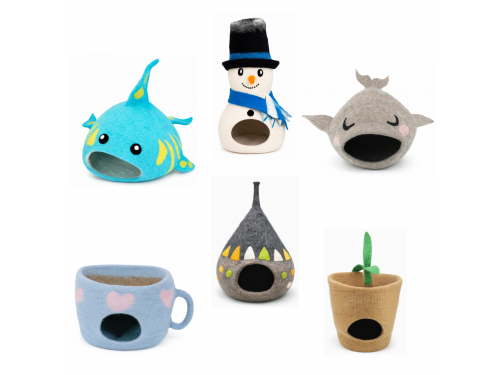 Wholesale Cute Creatures Wool Felt Cat Caves - Felt and Yarn