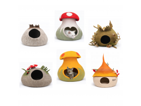 Wholesale Mushroom Design Wool Felt Cat Caves - Felt and Yarn