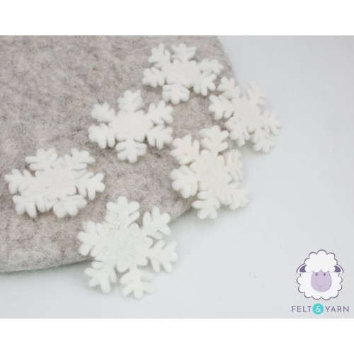 7cm White Felt Snowflakes