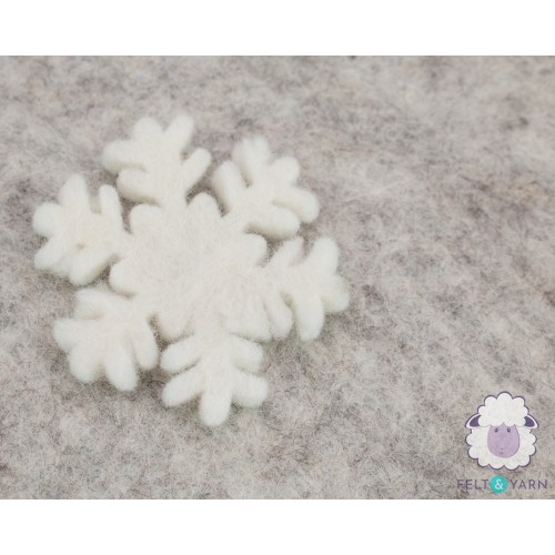 7cm White Felt Snowflakes