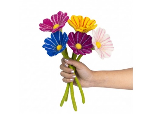 Bulk Handmade Multicolored Wool Felt Flowers