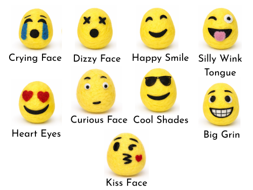 Felt Emoticon Easter Egg