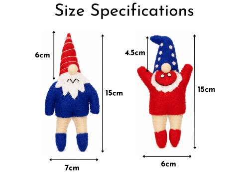 4th of July Handmade Stitched Wool Felt Gnomes