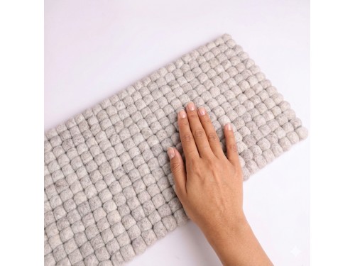 Marbled Tan Handmade Wool Felt Ball Cat Mat
