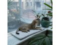 Marbled Tan Handmade Wool Felt Ball Cat Mat