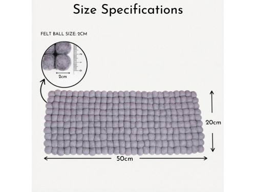 Handmade Dark Grey Wool Felt Ball Cat Mat