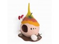Mushroom Wool Felt Cat Cave with Rattle Mushrooms
