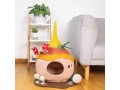 Mushroom Wool Felt Cat Cave with Rattle Mushrooms