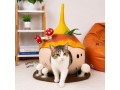 Mushroom Wool Felt Cat Cave with Rattle Mushrooms