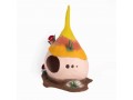 Mushroom Wool Felt Cat Cave with Forest Floor Base