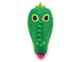 Product image of wool felt alligator head dog chew toy from top