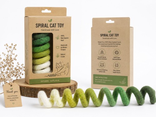 Wholesale Spiral Wool Felt Cat Fetch Toy