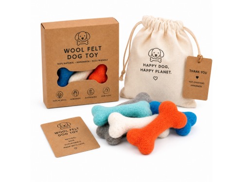 Wholesale Small Wool Felt Bone Dog Chew Toy