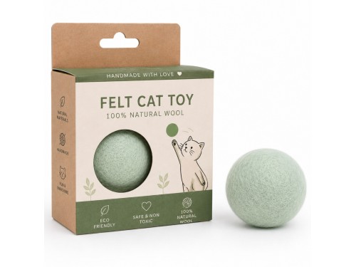 Wholesale Wool Felt Cat Ball Fetch Toy