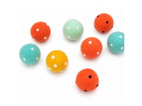 Wholesale Wool Felt Cat Dot Ball Fetch Toy - Felt and Yarn
