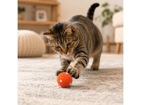 Cat Playing with Wholesale Wool Felt Cat Dot Ball Fetch Toy