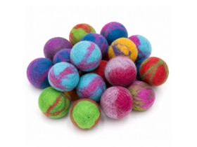 Wholesale Wool Felt Tie-Dye Cat Ball - Felt and Yarn