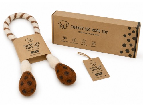 Wholesale Wool Felt Turkey Leg Dog Rope Toy