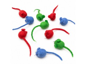 Colorful Handcrafted Felt Mouse Toys - Felt and Yarn