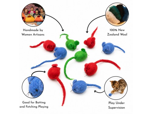 Wholesale Colorful Wool Felt Mouse Cat Toys