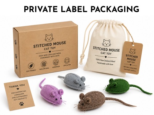 Wholesale Stitched Wool Felt Mice Cat Toy