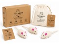 Wholesale Wool Felt White Mouse Cat Toy