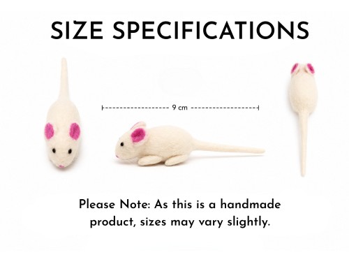 Wholesale Wool Felt White Mouse Cat Toy