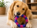 Wholesale Striped Wool Felt Dog Chew Ring Pack