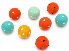 Wholesale Wool Felt Cat Dot Ball Fetch Toy - Felt and Yarn