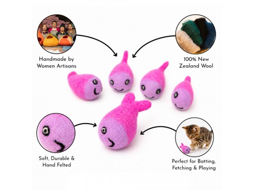 Wholesale Wool Felt Fish Cat Toy