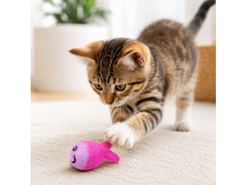 Wholesale Wool Felt Fish Cat Toy