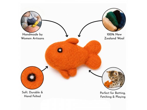 Wholesale Wool Felt Fish Cat Toy