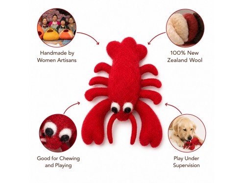 Wholesale Wool Felt Lobster Dog Toy