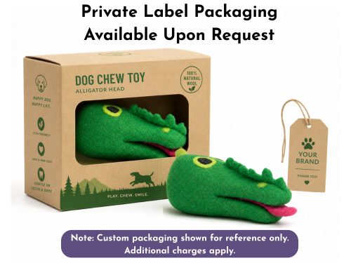 Wholesale Wool Felt Alligator Head Dog Chew Toy