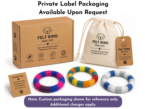 Wholesale Striped Wool Felt Dog Chew Ring Pack
