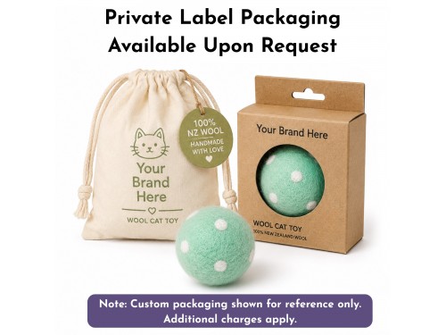 Wholesale Wool Felt Cat Dot Ball Fetch Toy