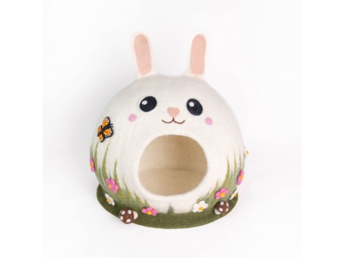 Handmade Wool Felt Bunny Cat Cave