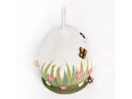 Handmade Wool Felt Bunny Cat Cave