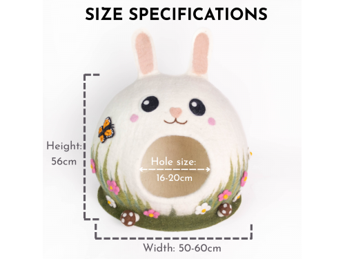 Handmade Wool Felt Bunny Cat Cave