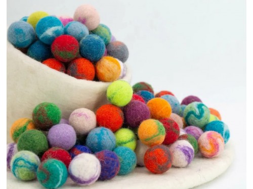 2cm Tie Dye Felt Balls