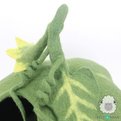 Felted Green Pumpkin Cat House