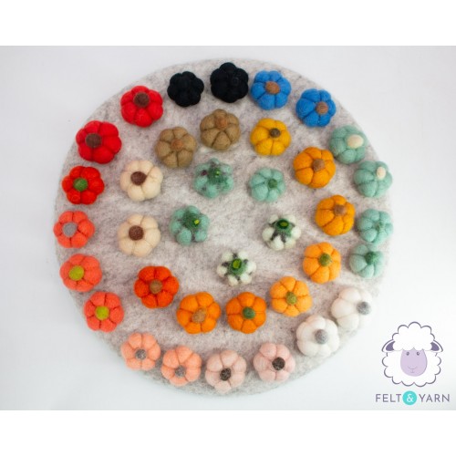 Assorted Size and Color Halloween Felt Pumpkins
